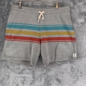 Chubbies Lounge Wear Mens Large Gray Striped Sweat Shorts Drawstring Pocket